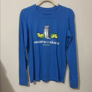 Life is Good Women's  Long Sleeve Crusher Tee - Margaritas with My‎ Senioritas